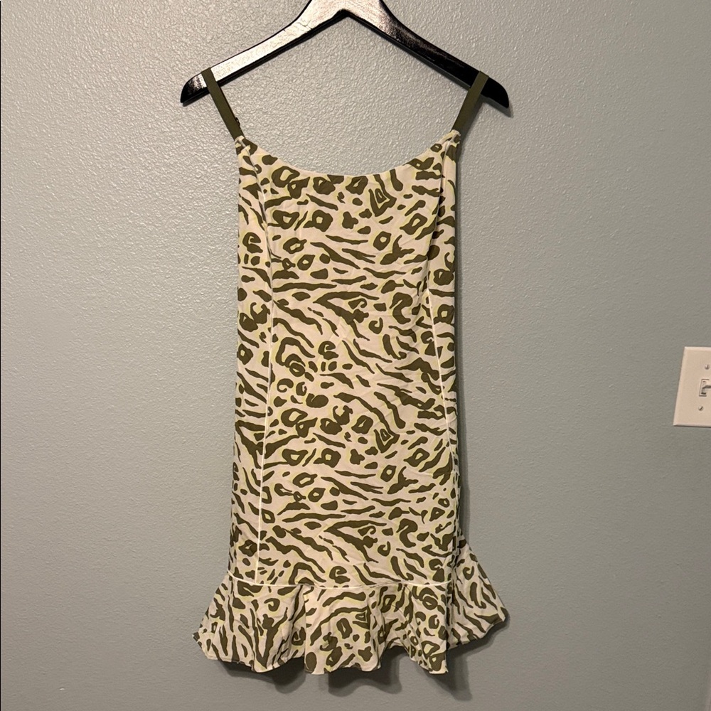 Aerie Green and White Patterned Dress